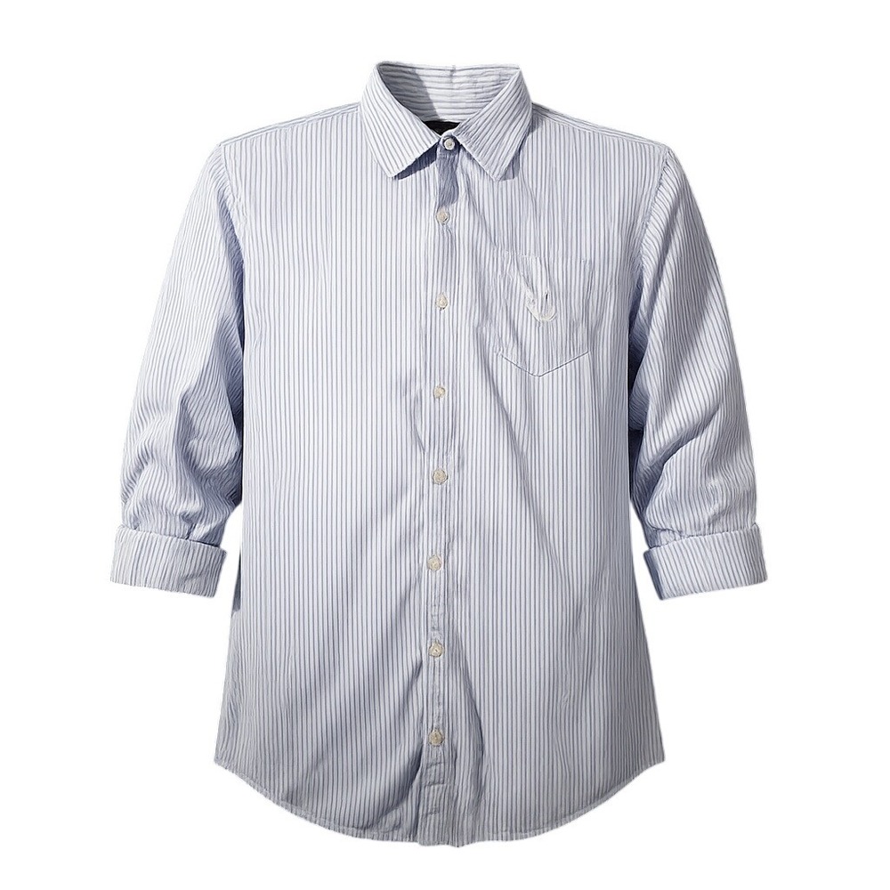Lauren Ralph Lauren Button Down Women Medium Blue White Striped 815197 Cotton